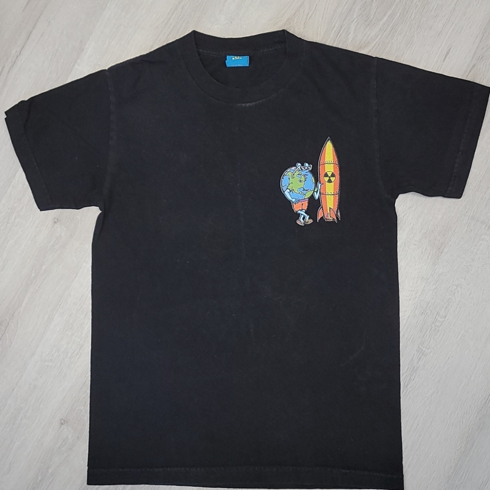 Mens Small Black Have a Reel Nice Day Wipeout T-Shirt [94]